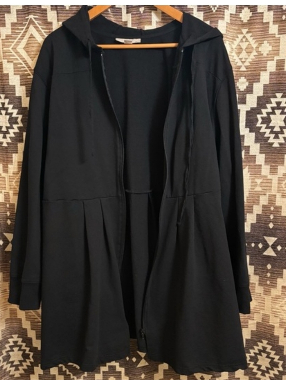 WOMAN WITHIN BLACK FRENCH TERRY SWING JACKET FULL ZIP SIZE 3X - Picture 2 of 8